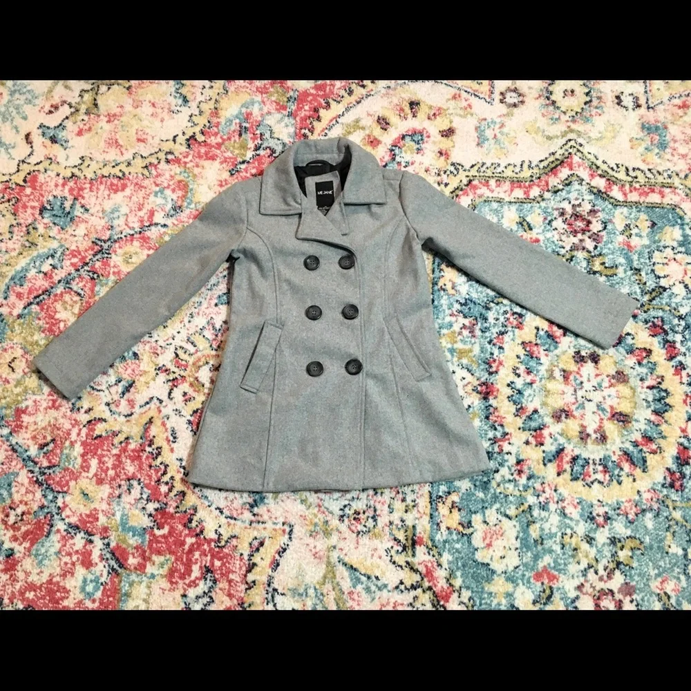 Girls “Me Jane” Grey Pea Coat. Size 14. NWT - Picture 3 of 7